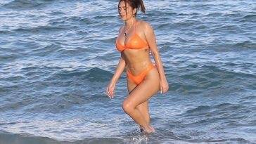 Stassi Karanikolaou Shows Off Her Curves in a Bikini on the Beach in Miami on adultfans.net