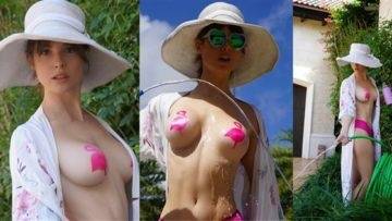 Amanda Cerny Nude Pink Flamingo Nipple Pasties Leaked on adultfans.net