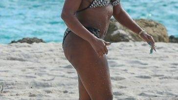 Mary J. Blige Shows Her Curves in a Bikini Relaxing on the Beach in Miami on adultfans.net