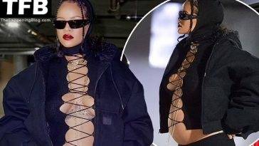 Braless Rihanna Flaunts Her Baby Bump in LA on adultfans.net
