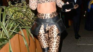 Ruby Mae Looks Sexy in a Leopard Outfit Leaving Amazonico Restaurant in London on adultfans.net