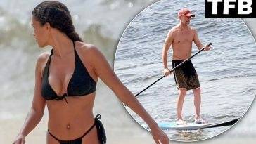 Vincent Cassel & Tina Kunakey Enjoy a Day on the Beach in Ipanema on adultfans.net