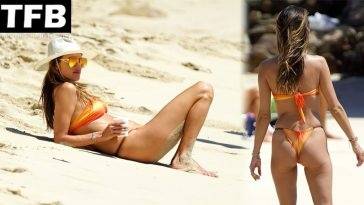 Alessandra Ambrosio Flaunts Her Sexy Bikini Body on the Beach in St Barths on adultfans.net