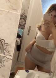 Showing of her slutty new years outfit on adultfans.net