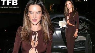 Braless Alessandra Ambrosio Shows Off Her Stunning Figure in a Sizzling Cut Out Dress at Craig’s in WeHo on adultfans.net
