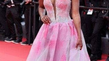 Aja Naomi King Shows Off Her Sexy Tits at the 75th Annual Cannes Film Festival on adultfans.net