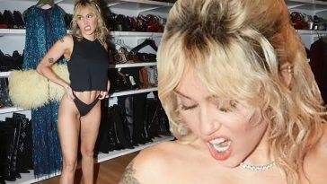 Miley Cyrus Goes Topless in a Pair of Black Undies on adultfans.net