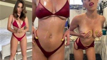 Christina Khalil Nude Bikini Striptease in Shower Video  on adultfans.net