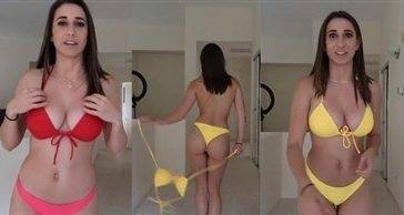 Christina Khalil Take off Bra Micro Bikini Teasing Video on adultfans.net