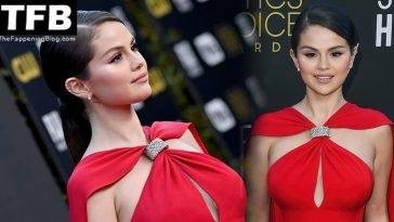 Selena Gomez Puts on an Elegant Display in a Red Gown at the Critics Choice Awards in LA on adultfans.net