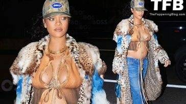 Rihanna Shows Off Her Growing Baby Bump as She Exits Giorgio Baldi on adultfans.net