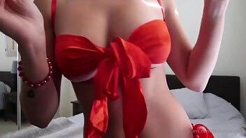 Christina Khalil  Red Christmas  Lingerie Tease XXX Videos on adultfans.net