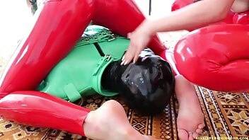 Evilwoman red latex facesitting and bare feet worsh onlyfans leaked video on adultfans.net