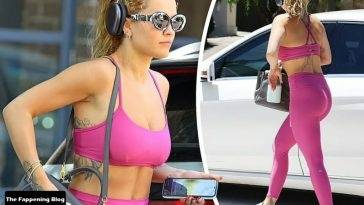 Rita Ora Looks Hot in Pink Activewear in Sydney on adultfans.net