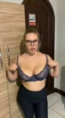 Bouncing jiggling around and having fun with my huge boobs on adultfans.net