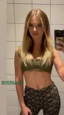Sexy little Freya Allan showing off her tight abs on adultfans.net