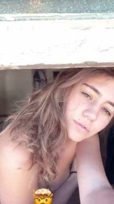 Lia Marie Johnson loving the weather topless on adultfans.net