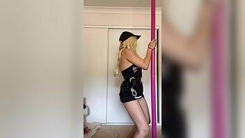 Breelouisexoxo strip tease and dance on pole in security outfit onlyfans  video on adultfans.net
