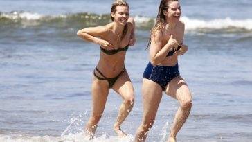 AnnaLynne McCord & Rachel McCord Take a Dip in The Ocean in Los Angeles on adultfans.net