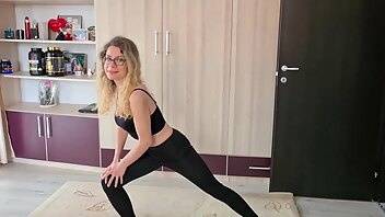 Mirunafitgirl me as a fitness girl doing some streching exercise onlyfans  video on adultfans.net