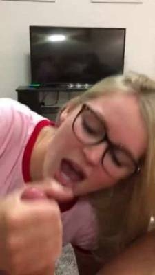 Nice BJ And Handjob From Blonde With Glasses on adultfans.net