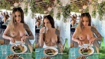 Vanessa Sierra Nude Boobs Showing in Public Restaurant Video  on adultfans.net