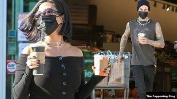 Braless Kourtney Kardashian & Travis Barker Go Grocery Shopping Together at Erewhon Market on adultfans.net