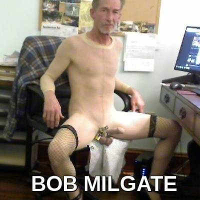 BOB MILGATE A SLUT IN A SHEER NUDE BODYSTOCKING on adultfans.net