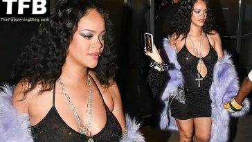 Pregnant Rihanna Flashes Her Nude Tits in a See-Through Dress in Milan on adultfans.net