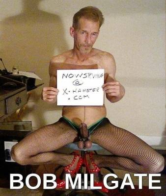 BOB MILGATE TOTALLY EXPOSED WEARING BLACK FISHNET PANTYHOSE AND HIGH HEELS on adultfans.net