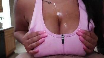 Laylawhite pink sports bra titfuck on kitchen count premium xxx porn video on adultfans.net