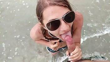 Amber sonata public beach cocksucking the water xxx porn video on adultfans.net