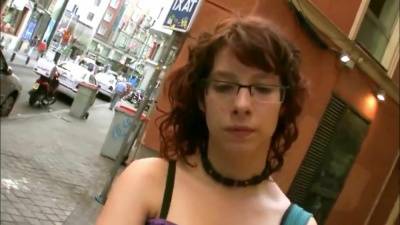 Busty redhead girl nerd picked up and fucked on adultfans.net