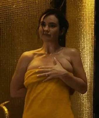 Lily James in a Shower on adultfans.net