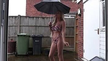 Clips4sale.com teleelas clip store teleela smokes in the rain in nothing but a bikini and a broll... on adultfans.net