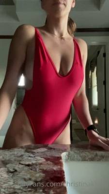 Christina Khalil Bathing Suit Strip Onlyfans Video  on adultfans.net