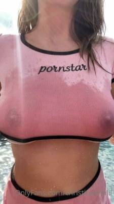 Christina Khalil Nude Wet T-shirt Strip Onlyfans Video Leaked on adultfans.net