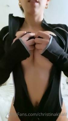 Christina Khalil Unzipping Boob Reveal  Video on adultfans.net