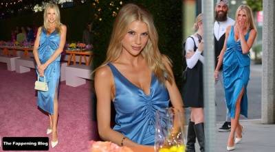 Charlotte McKinney Looks Hot in a Blue Dress at the ByFar Event in WeHo - Charlotte on adultfans.net