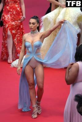 Elisa de Panicis Shows Off Her Sexy Tits & Legs at the 75th Annual Cannes Film Festival on adultfans.net