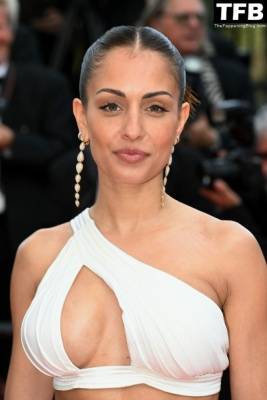 Hiba Abouk Shows Off Her Sexy Tits at the 75th Annual Cannes Film Festival on adultfans.net