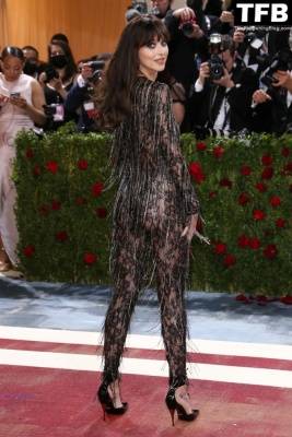 Dakota Johnson Stuns in a See-Through Outfit at The 2022 Met Gala in NYC on adultfans.net