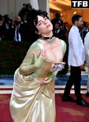 Billie Eilish Showcases Nice Cleavage at The 2022 Met Gala in NYC on adultfans.net