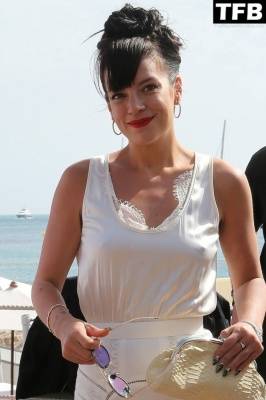 Lily Allen Arrives by Boat and Crosses the Croisette in Front of the Martinez Hotel During the Cannes Film Festival on adultfans.net
