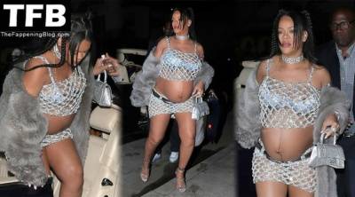Rihanna Flashes Her Areolas as She Celebrates Her First Mother 19s Day with ASAP Rocky at Giorgio Baldi on adultfans.net