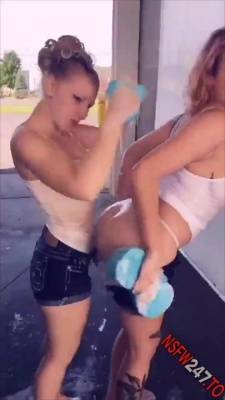 Asia Riggs & Audrey Spocket sexy car wash snapchat premium xxx porn videos on adultfans.net