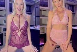 Vicky Stark Nude Skirt Lingerie Try On Video  on adultfans.net