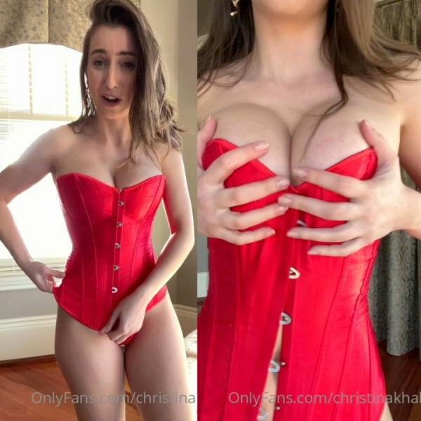 Christina Khalil Red Corset Try On  Video  - Usa on adultfans.net