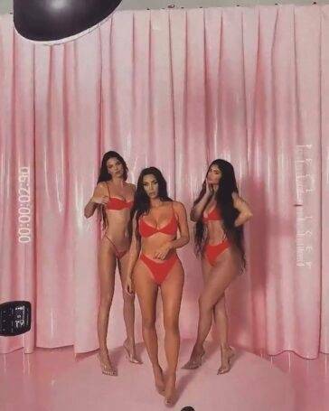 Kylie Jenner Thong Lingerie Skims BTS Video Leaked - dailyfans.net - Usa