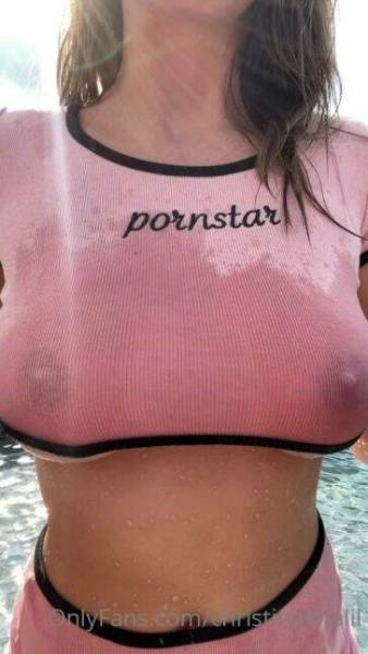 Christina Khalil Nude Wet T-shirt Strip  Video  on adultfans.net